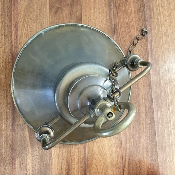 Vintage | LARGE Solid Brass Hanging Pendant Light Design Industrial Farmhouse - Picture 7 of 11